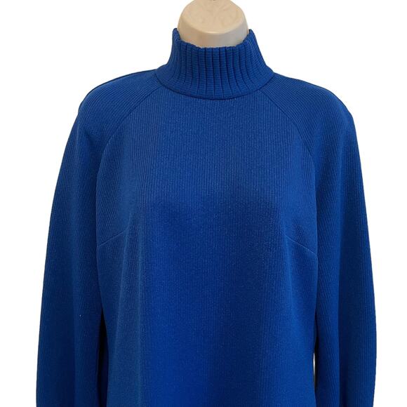 Vintage 1970's Threads by Jerrie Lurie Mod Cobalt Blue Dress Size 14 - Picture 2 of 8